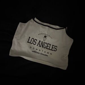 White Los Angeles Graphic Crop Top